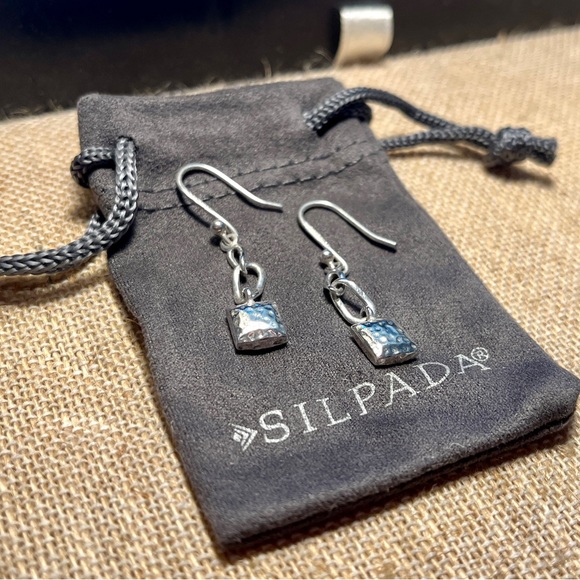 Silpada Hammered Square Earrings - Picture 4 of 5